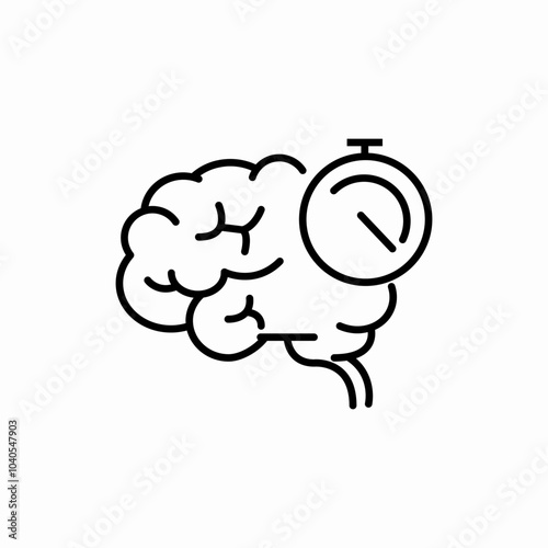 brain timing icon sign vector
