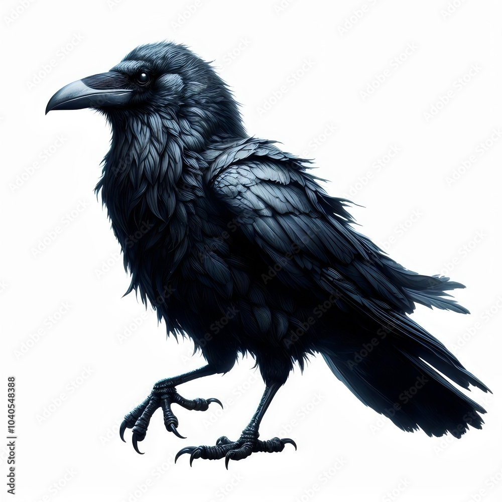 Fototapeta premium crow on white background