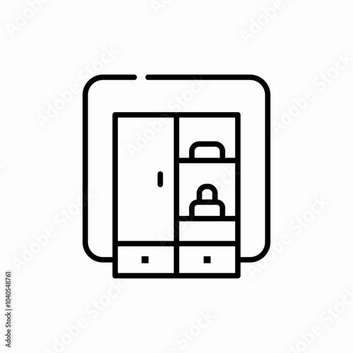 closet furniture icon sign vector