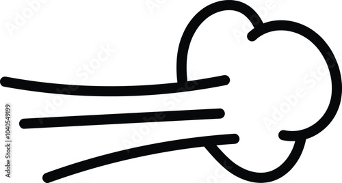 Run, Fart, Fast, Smoke, Fume Icon.