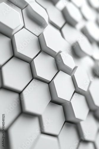 Close up of hexagonal shapes on a wall, forming a textured pattern in soft light