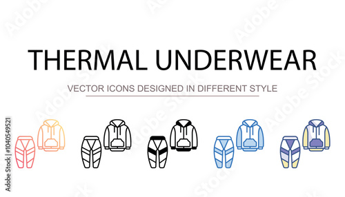 Thermal Underwear icon design with white background stock illustration