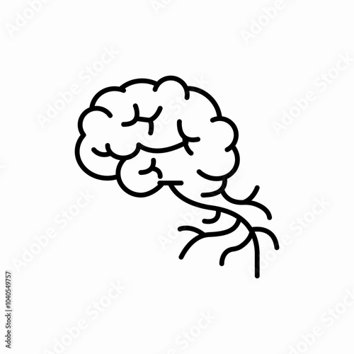 isolated brain icon sign vector