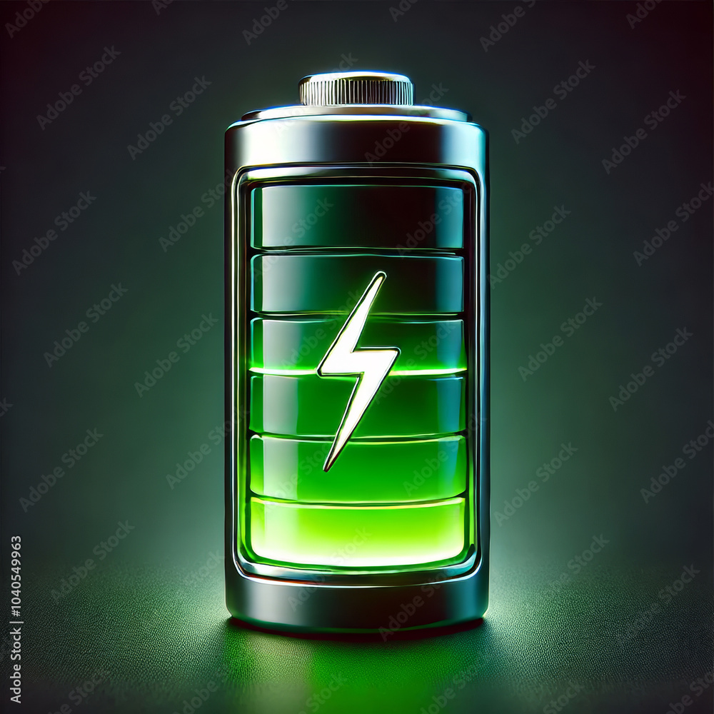 Green battery icon with partial charge and lightning bolt