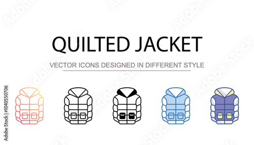 Quilted Jacket icon design with white background stock illustration