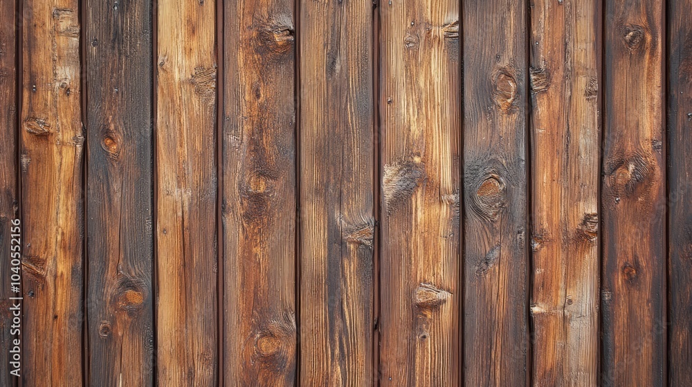 Wooden wall with deep grain, knots, and weathered surface Wooden wall with deep grain, knots, and weathered surface