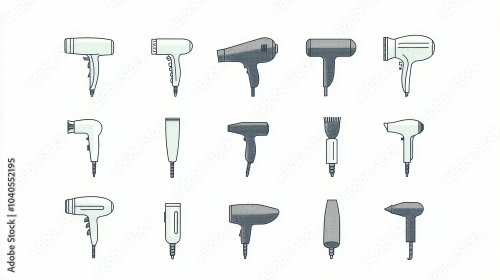 A vector icon of a hair dryer, isolated on a white background. The flat illustration features a simple, modern design, ideal for representing hair styling or beauty tools.
A vector icon of a hair dryer, isolated on a white background. The flat illustration features a simple, modern design, ideal for representing hair styling or beauty tools.