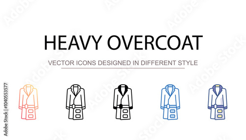 Heavy Overcoat icon design with white background stock illustration