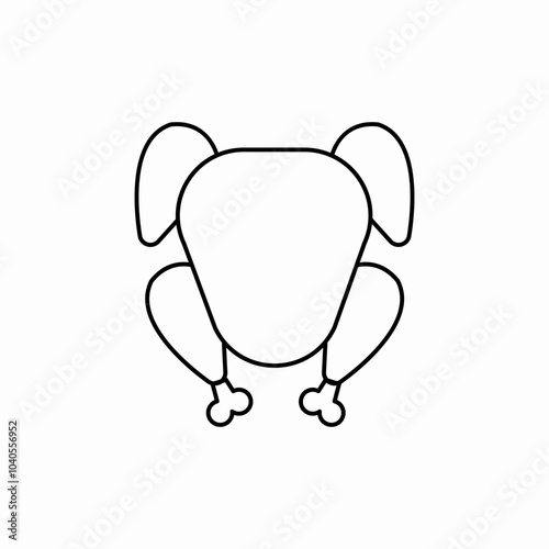 raw chicken icon sign vector