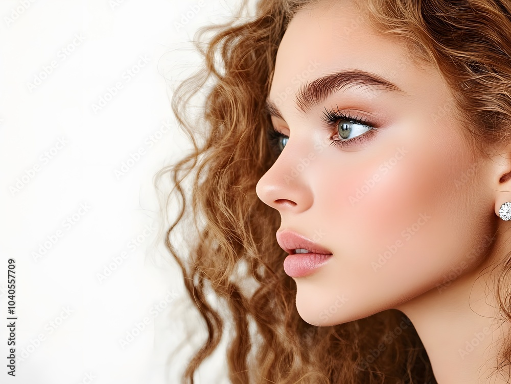 Charming model with natural makeup and shiny clear skin Charming model with natural makeup and shiny clear skin