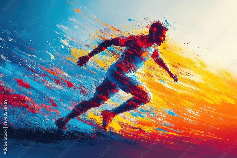 Dynamic Sports Art: Vibrant Soccer Player in Motion Dynamic Sports Art: Vibrant Soccer Player in Motion