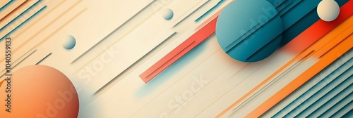 Colorful abstract design with geometric shapes and patterns in contrasting co...