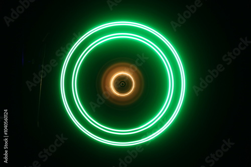 Music Dj concept. Trail of fire and smoke on vinyl record. Burning vinyl disk. Turntable vinyl record play Selective focus