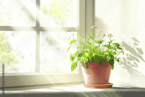 Vibrant Herb Garden in a Pot