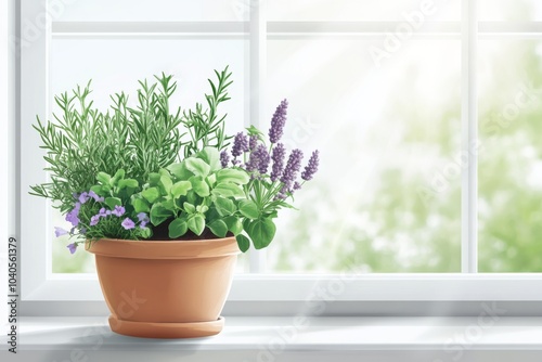 Herb Garden in a Flower Pot