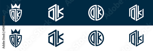 Typography DK letter logo design