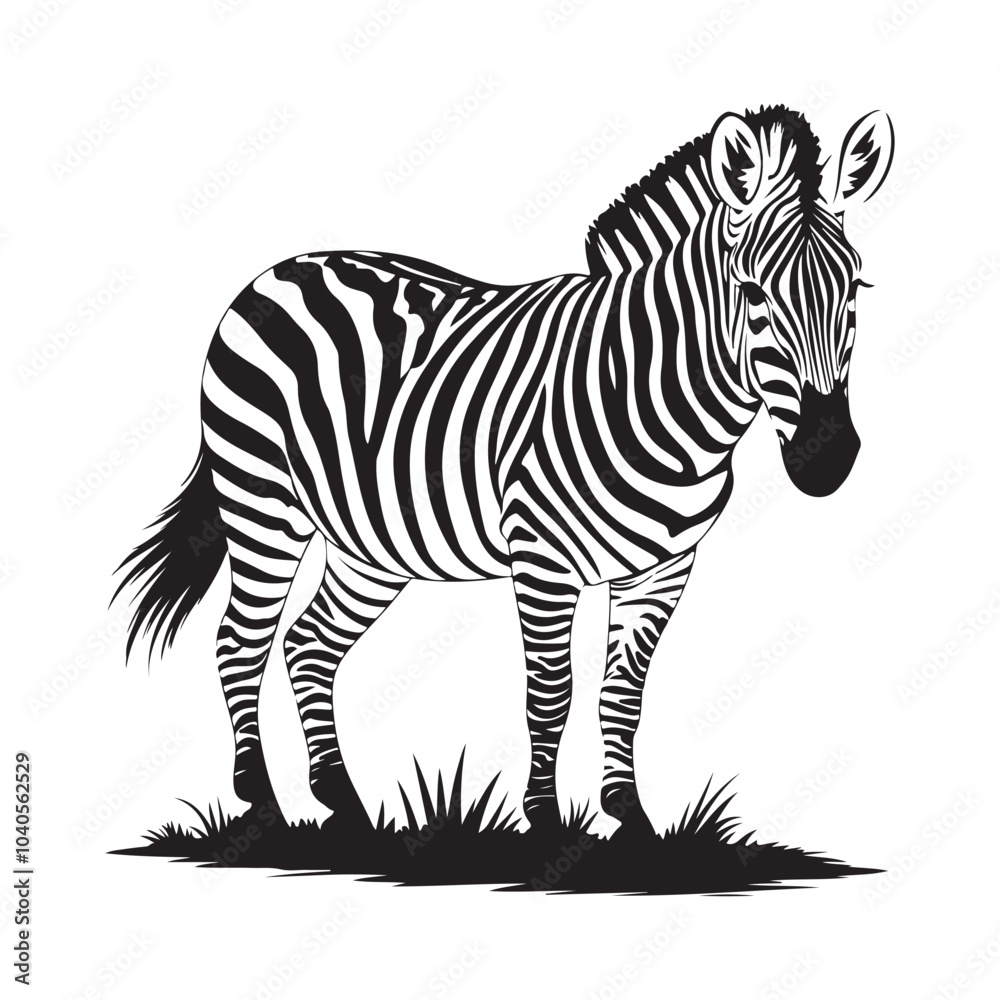 Obraz premium Zebra silhouette vector illustration