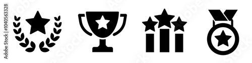 Reward icon set. Trophy icon
