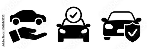 Car insurance icon. Car insurance icon set