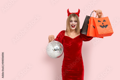 Young woman dressed for Hal...