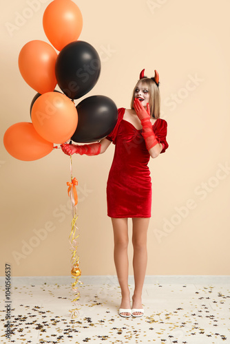 Young woman dressed for Hal...