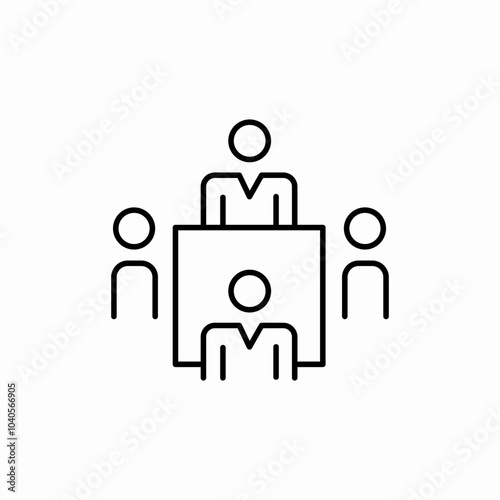coordinating people icon sign vector