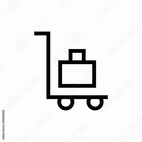 luggage trolley icon sign vector