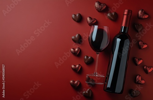 Romantic wine and chocolate arrangement for a special evening celebration