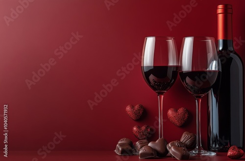 Romantic wine and chocolate arrangement for a special evening celebration