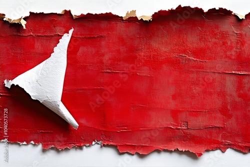 Wallpaper Mural Torn red paper with a white patch revealing a textured background for creative design concepts Torontodigital.ca