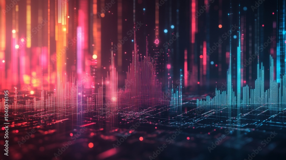 Fototapeta premium A digital interface showing a bearish market trend, with various financial indicators
