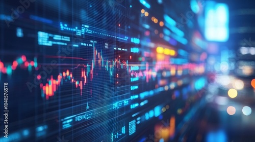 Wallpaper Mural A digital interface showing a bearish market trend, with various financial indicators Torontodigital.ca