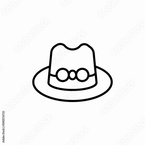 cowboy hat icon sign vector