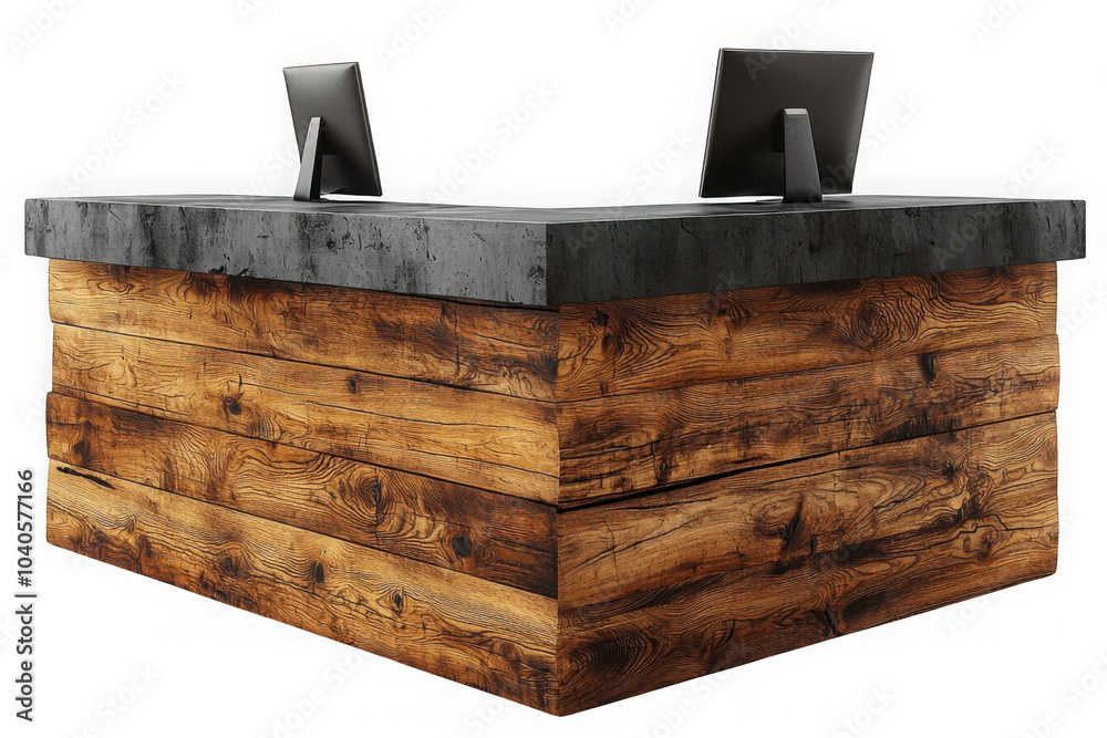 Reception Desk Furniture isolated on transparent background, png file, no background png file