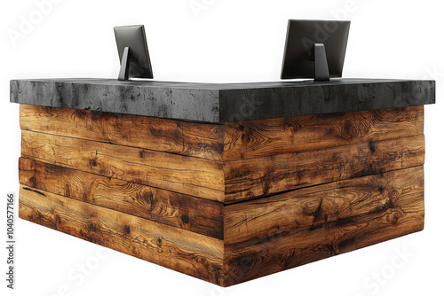 Obraz na płótnie Reception Desk Furniture isolated on transparent background, png file, no background png file w salonie