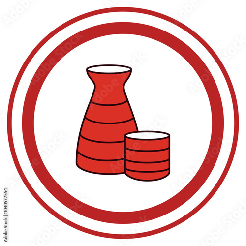 Sake icon vector image with a white background