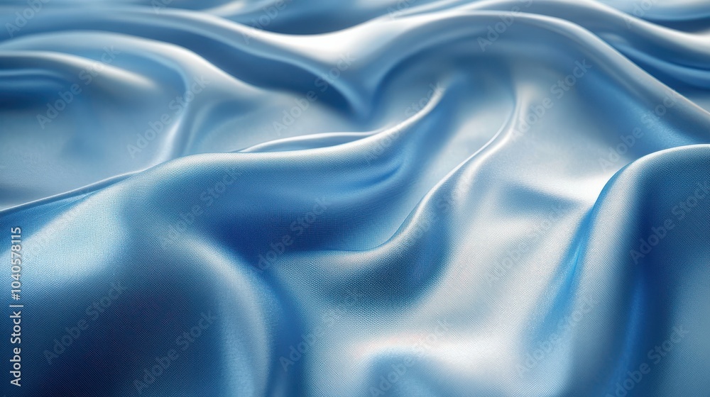 Luxurious blue silk background with elegant satin texture creating a soft and flowing appearance