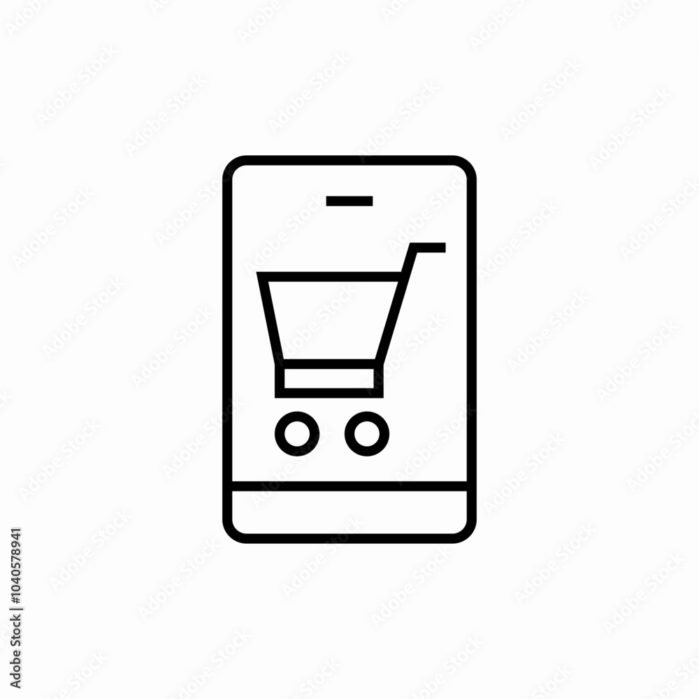 shopping on smarphone icon sign vector shopping on smarphone icon sign vector