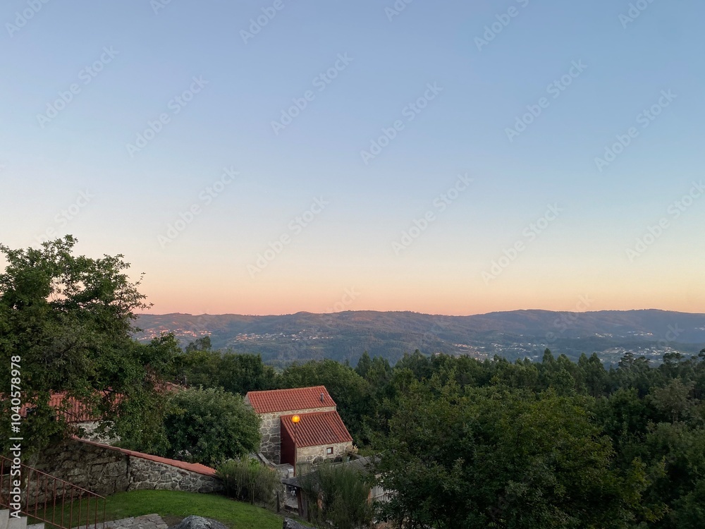 Fototapeta premium sunset in the village