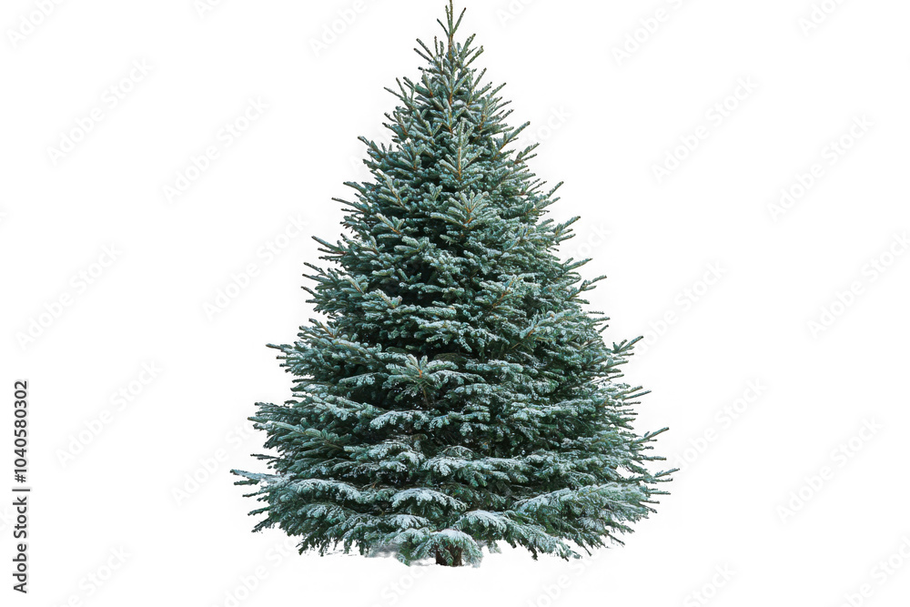 Fototapeta premium Red Balsam Fir Christmas tree isolated on transparent background, png file, no background png file