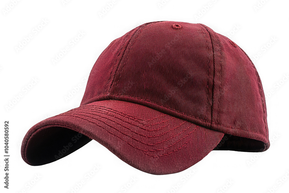 Red baseball cap isolated on transparent background, png file, no background png file