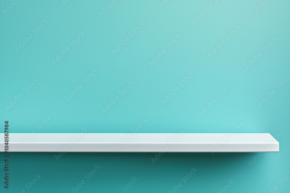 turquoise background with shelf turquoise background with shelf