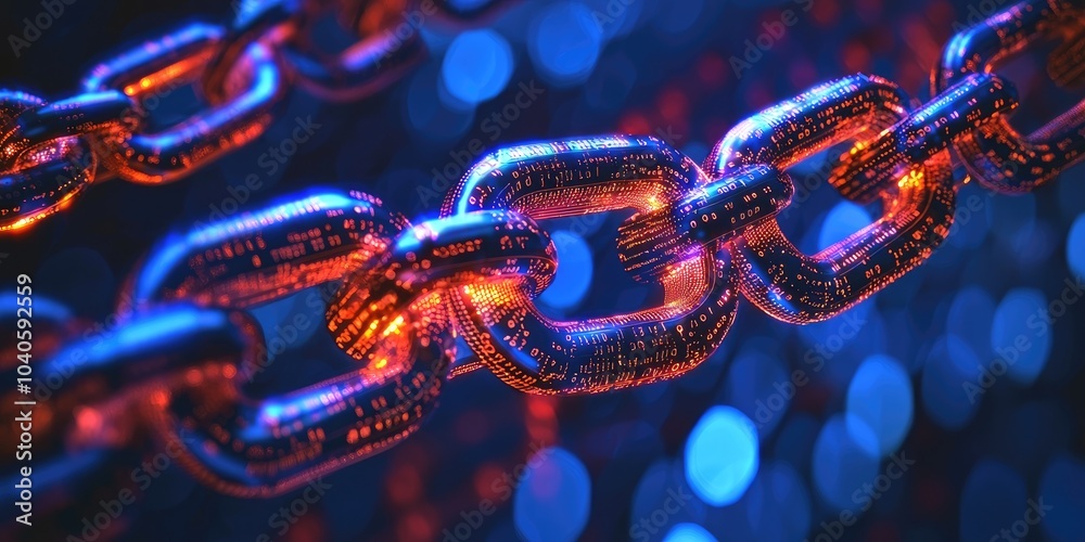 High-tech blockchain transactions depicted with encrypted data and secure connections. High-tech blockchain transactions depicted with encrypted data and secure connections.