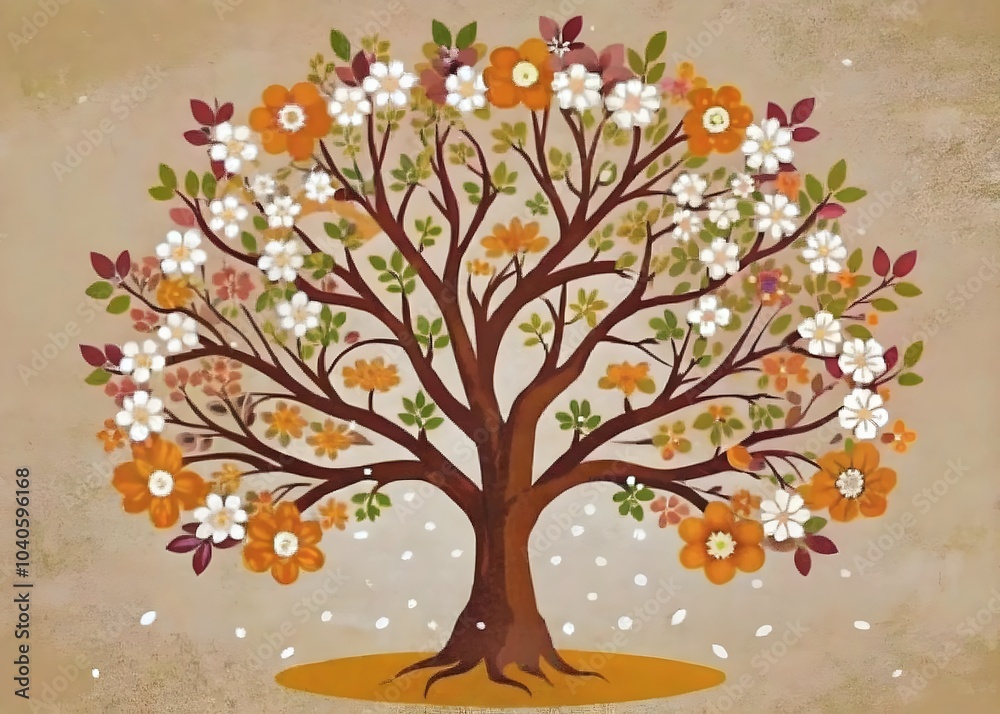 Beautiful Artistic Tree Blossoming Colorful Flowers Designs Nature Beautiful Artistic Tree Blossoming Colorful Flowers Designs Nature