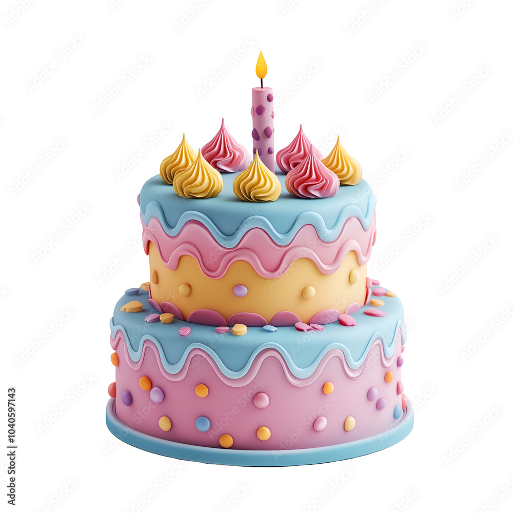 Birthday cake graphic illustration over transparent background, Design mockup template for artwork Birthday cake graphic illustration over transparent background, Design mockup template for artwork