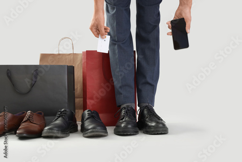 Businessman in new shoes wi...