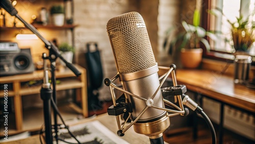 microphone recording podcast at home