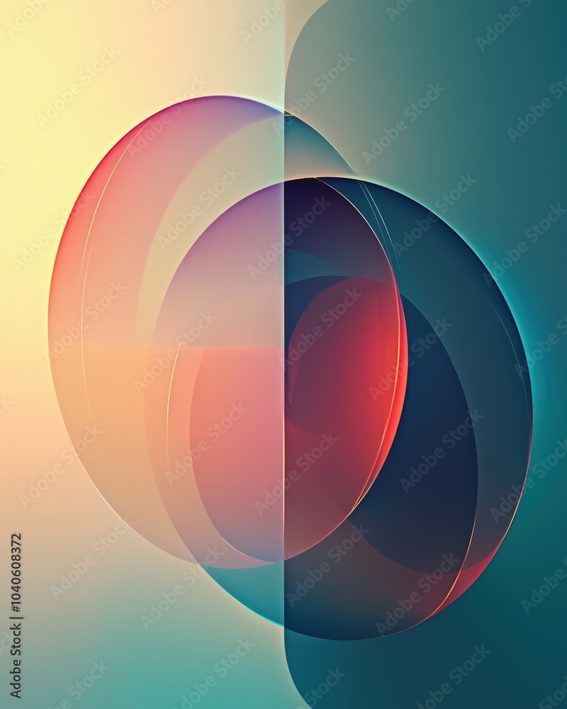 Layered circles with dynamic light reflections and gradient transitions Layered circles with dynamic light reflections and gradient transitions