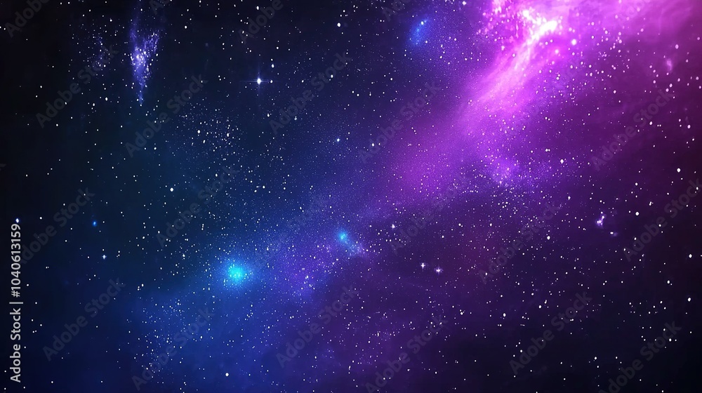 Naklejka premium Expansive view of a vibrant, colorful galaxy filled with stars and swirling nebulae during a clear night in outer space