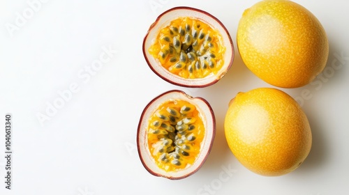 Wallpaper Mural Fresh Passion Fruits on White Background Torontodigital.ca